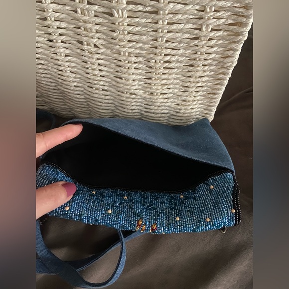 MARY FRANCES Queen Flamingo Embellished Denim Novelty Handbag - Picture 5 of 15